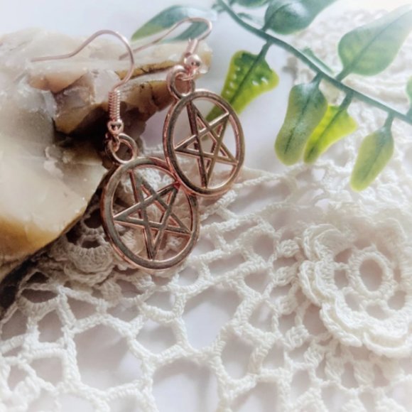 COPY - 7/$25 Rose gold pentacle earrings BNIP - Picture 2 of 3